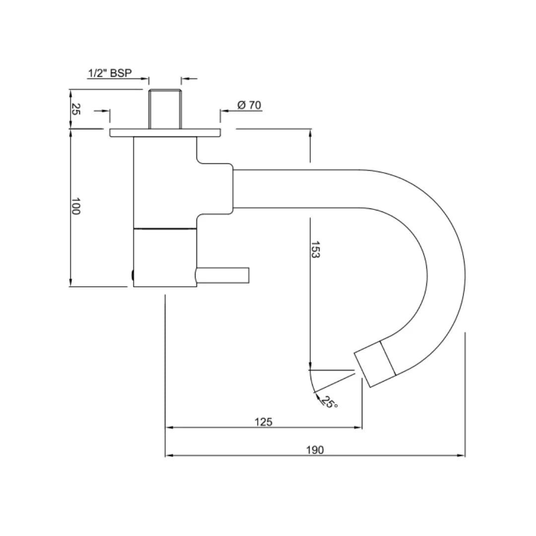 Jaquar Wall Mounted Regular Kitchen Sink Tap Florentine FLR-5347N with Swinging Spout in Chrome Finish
