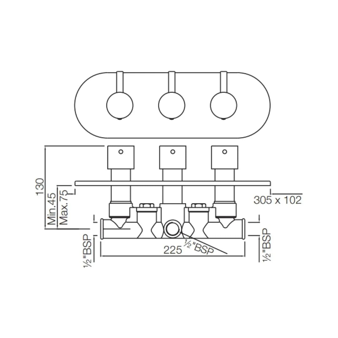 Jaquar 4 Way Diverter Florentine FLR-CHR-5427N Normal Flow - Chrome Finish