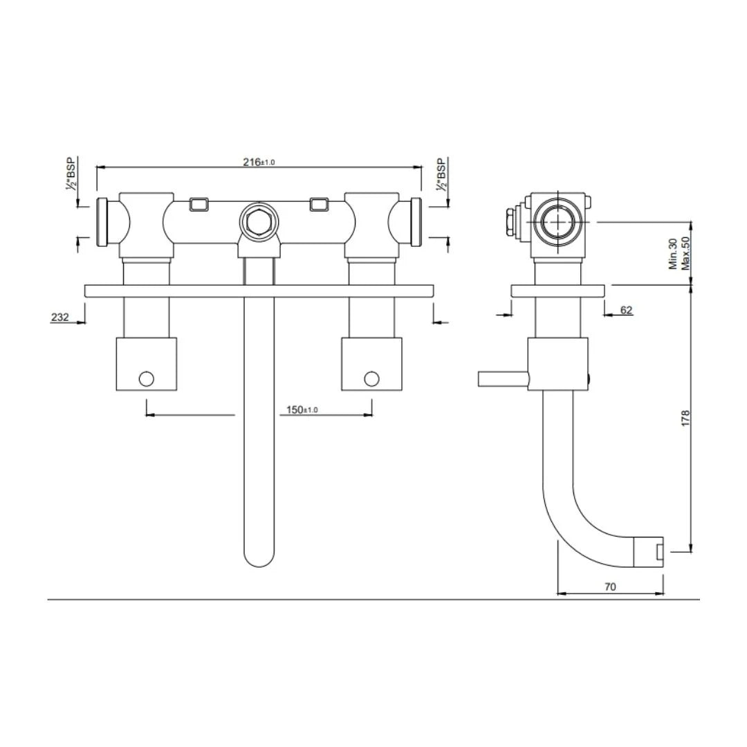 Jaquar Wall Mounted Basin Mixer Florentine FLR-CHR-5433N - Chrome