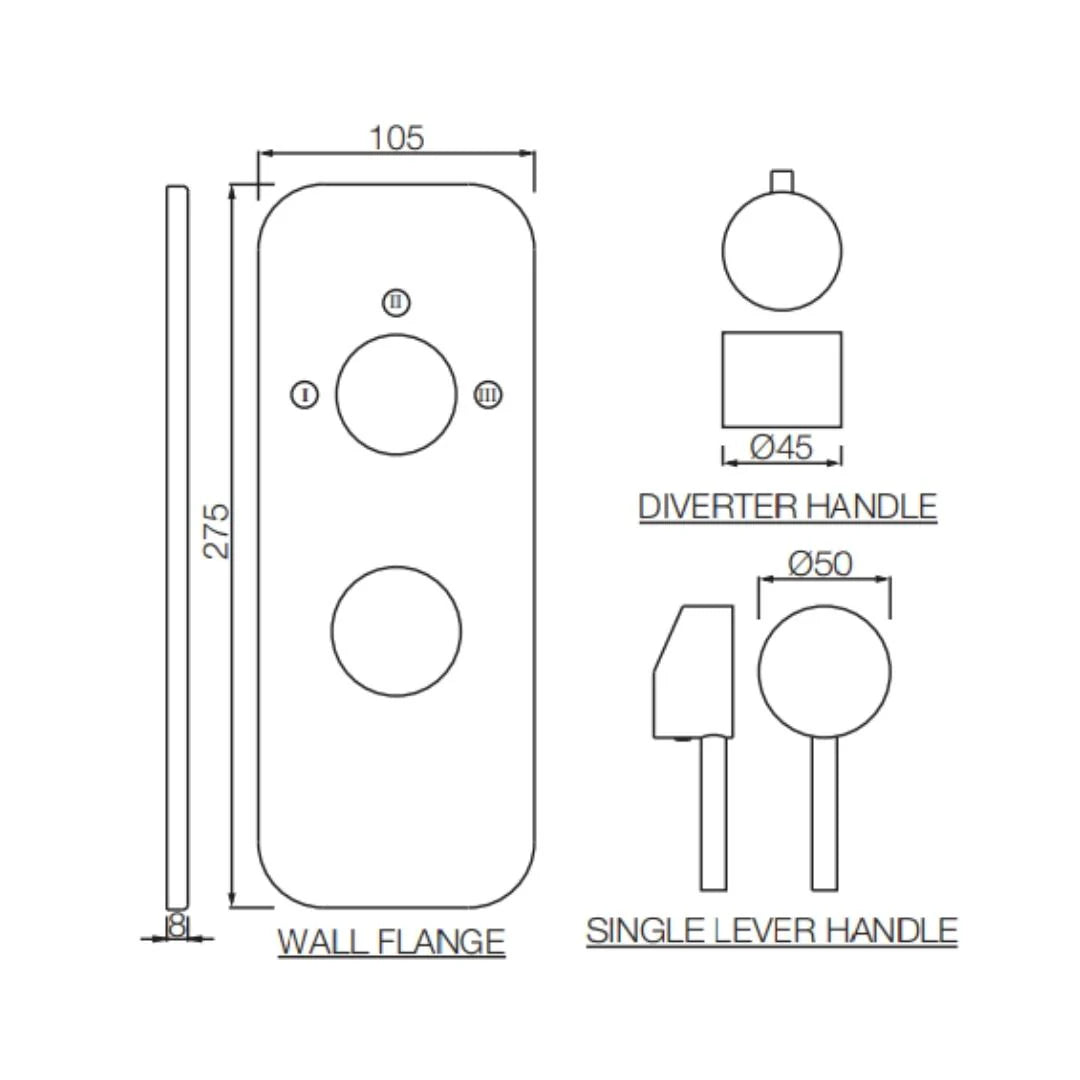 Jaquar 3 Way Diverter Florentine FLR-CHR-5783NK Normal Flow - Chrome Finish