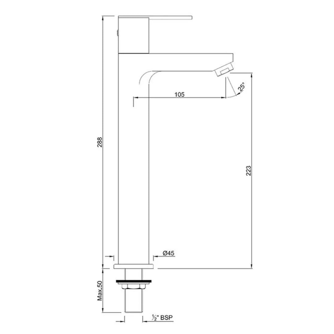 Jaquar Table Mounted Tall Boy Basin Tap Fonte FON-CHR-40021 - Chrome