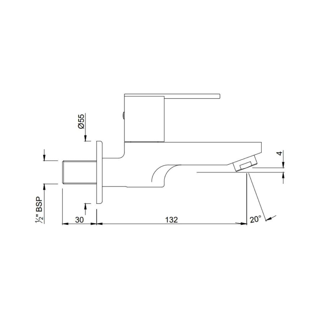 Jaquar WC Area Bib Tap Fonte FON-CHR-40037 - Chrome