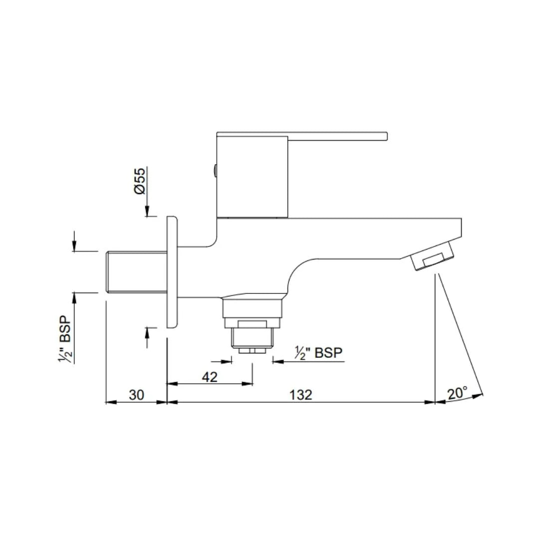 Jaquar WC Area 2 Way Bib Tap Fonte FON-CHR-40041 - Chrome