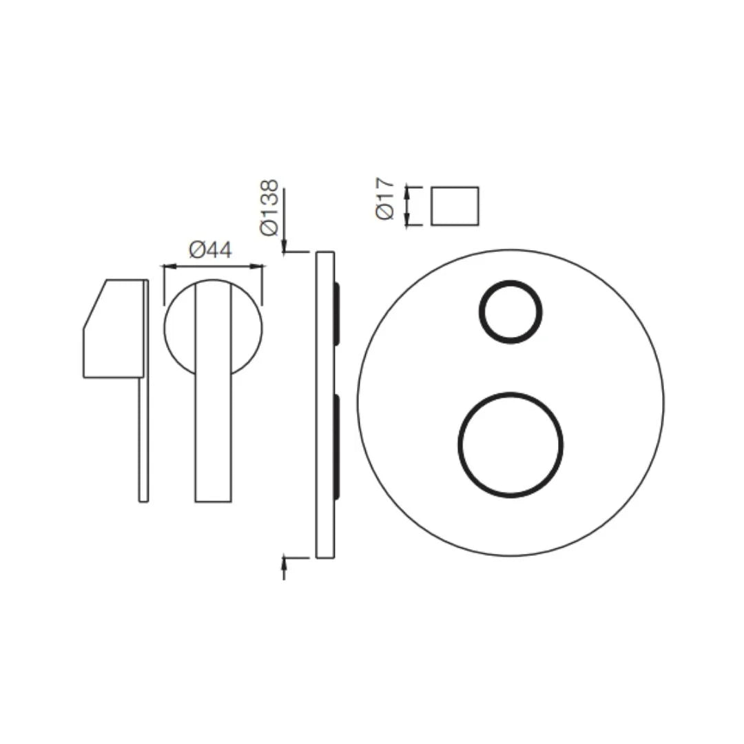 Jaquar 2 Way Diverter Fonte FON-CHR-40055NK Normal Flow - Chrome Finish