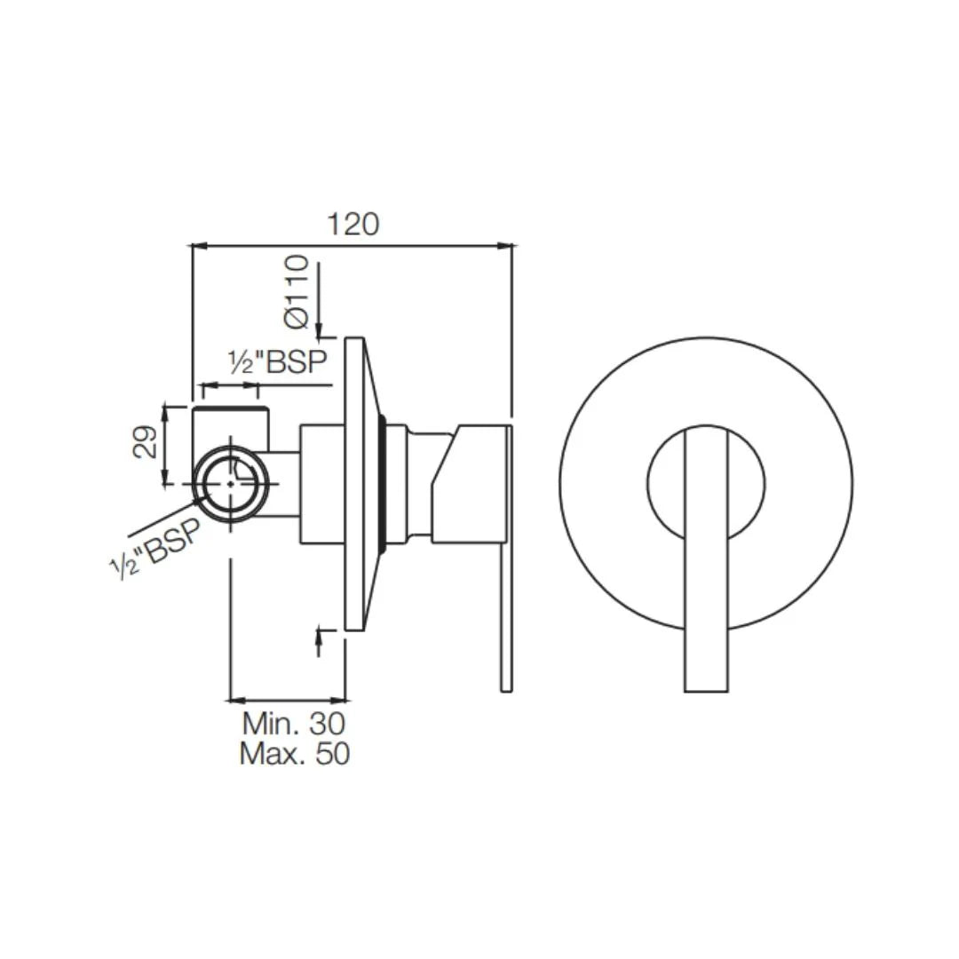 Jaquar 1 Way Diverter Fonte FON-CHR-40227K Normal Flow - Chrome Finish