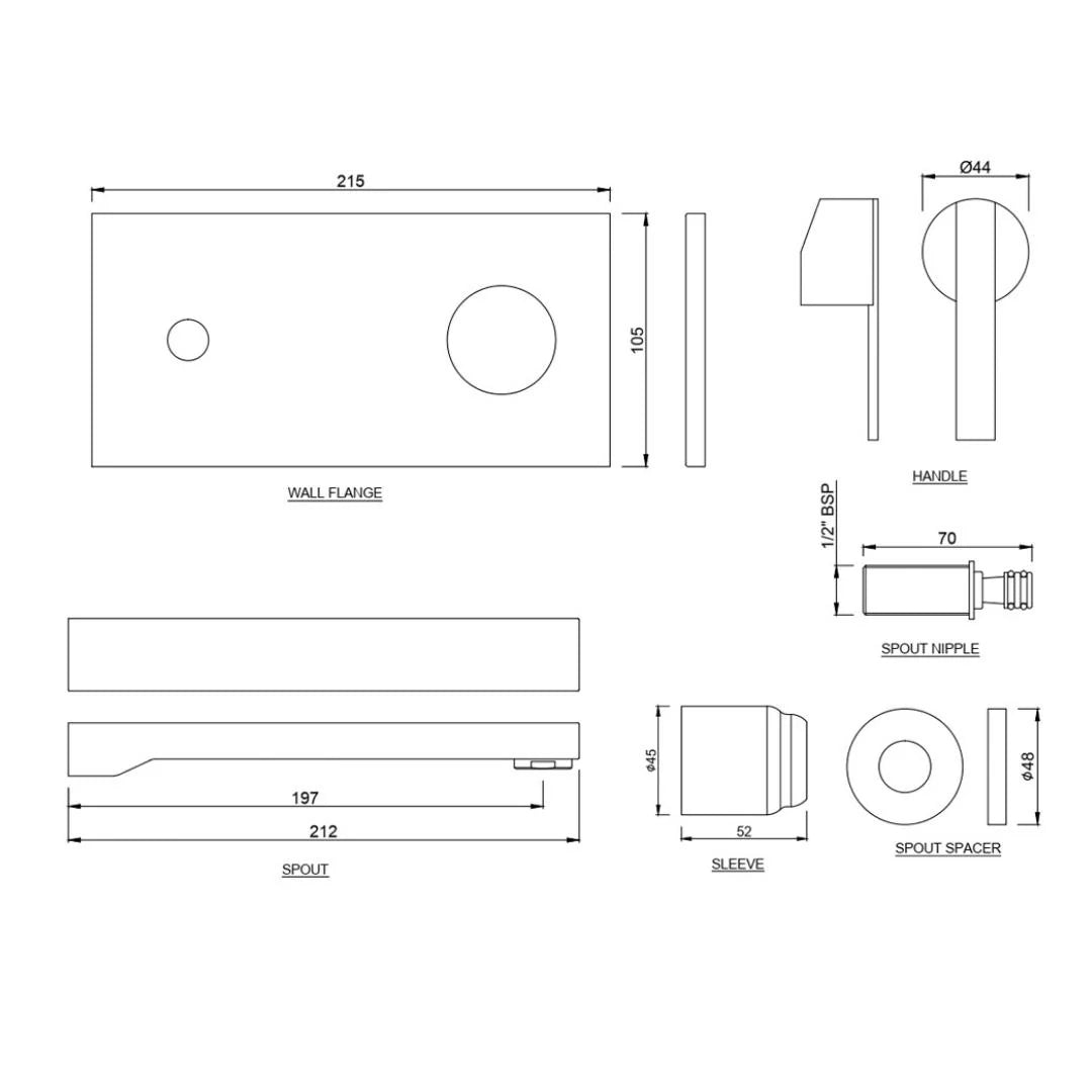 Jaquar Wall Mounted Basin Mixer Fonte FON-CHR-40233NK - Chrome