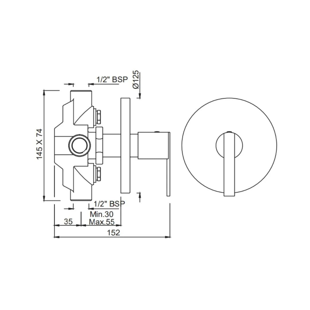 Jaquar 4 Way Diverter Fonte FON-CHR-40421 Normal Flow - Chrome Finish