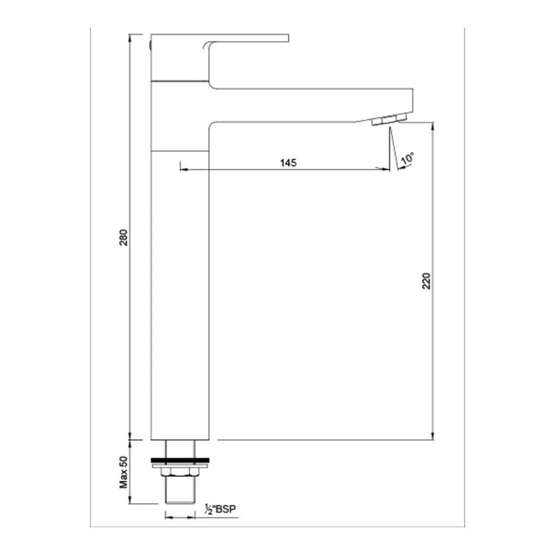 Jaquar Table Mounted Tall Boy Basin Tap Fusion FUS-CHR-29021N - Chrome