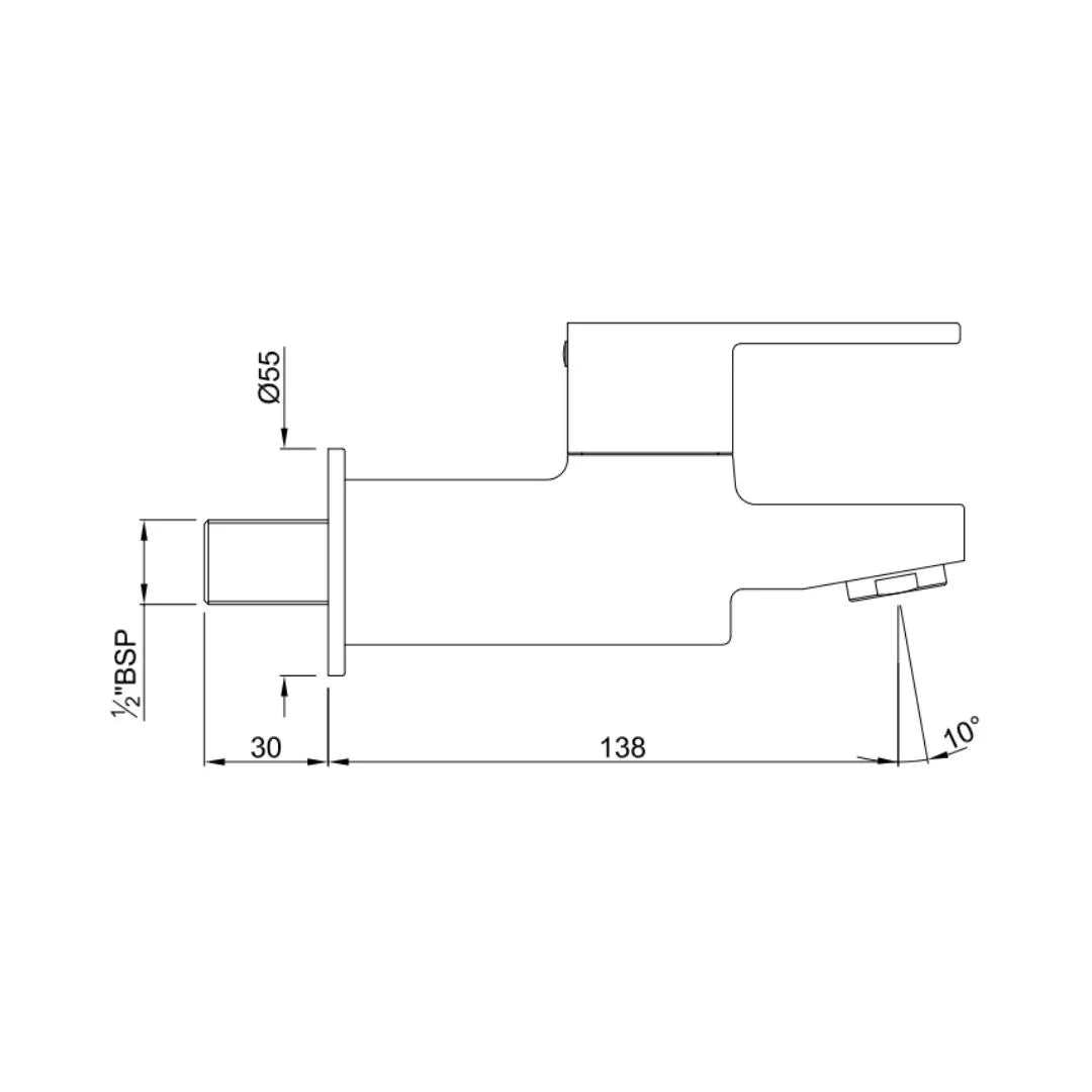 Jaquar WC Area Bib Tap Fusion FUS-CHR-29037 - Chrome