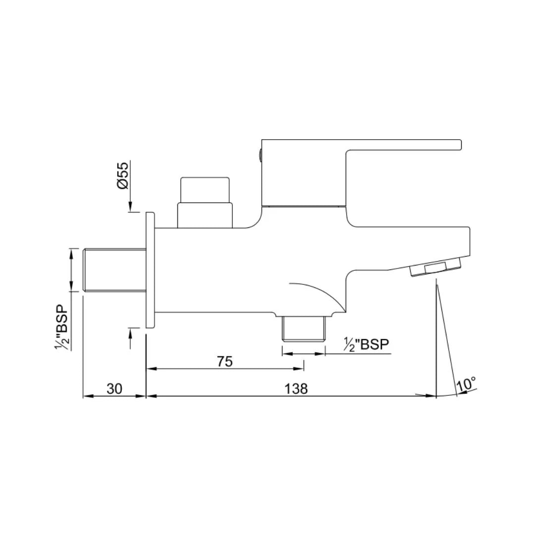 Jaquar WC Area 2 Way Bib Tap Fusion FUS-CHR-29041 - Chrome