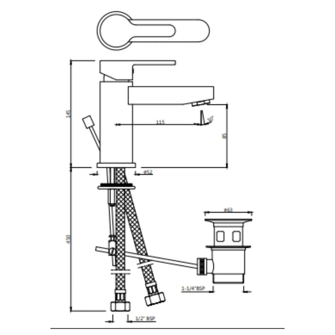 Jaquar Table Mounted Regular Basin Mixer Fusion FUS-CHR-29052B - Chrome