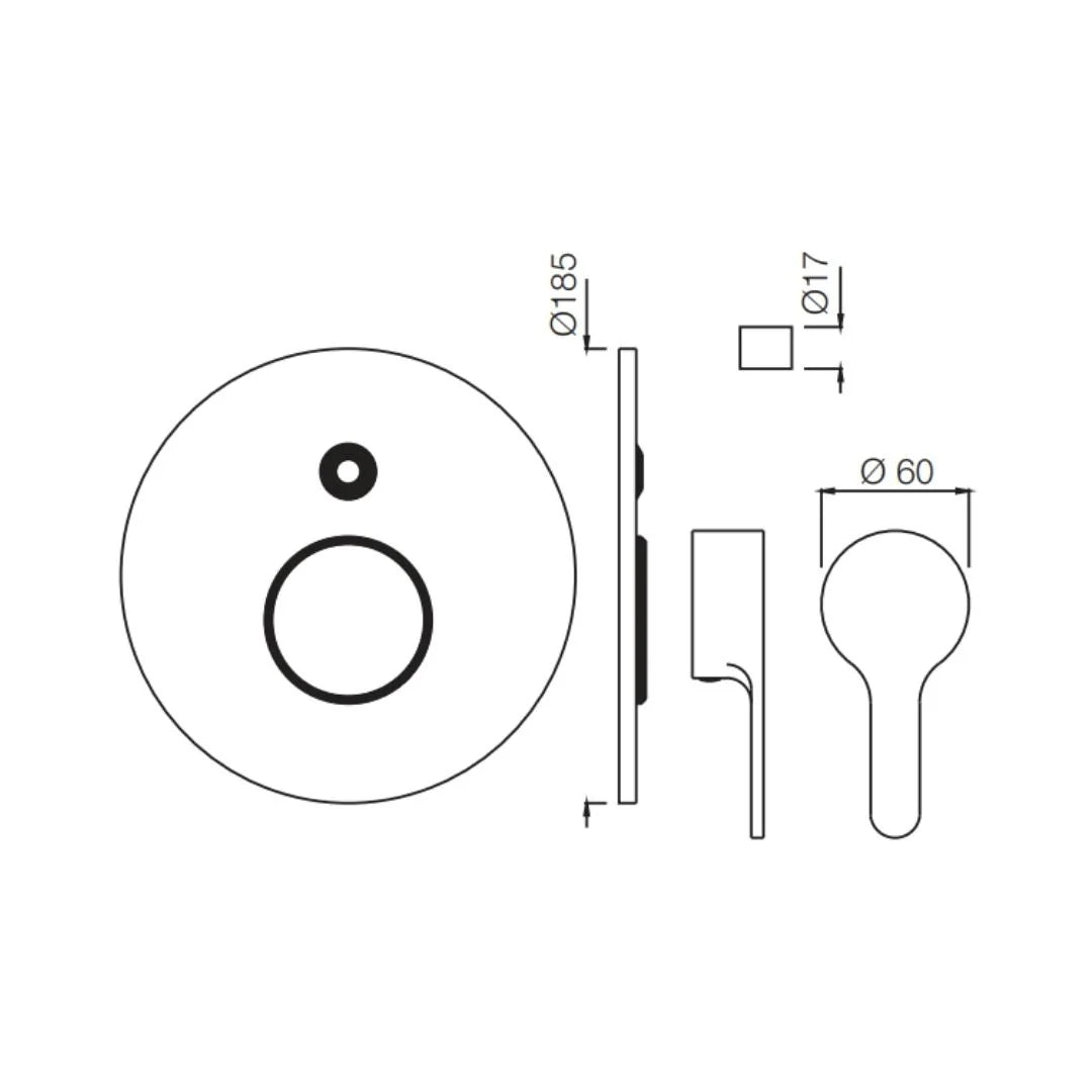 Jaquar 2 Way Diverter Fusion FUS-CHR-29079NK High Flow - Chrome Finish