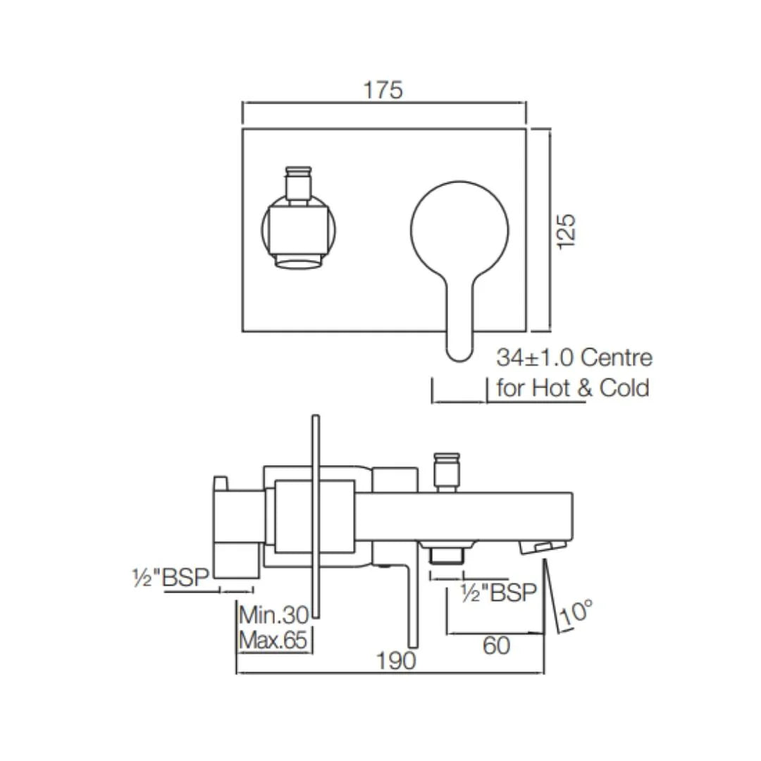 Jaquar 2 Way Diverter Fusion FUS-CHR-29137 High Flow - Chrome Finish