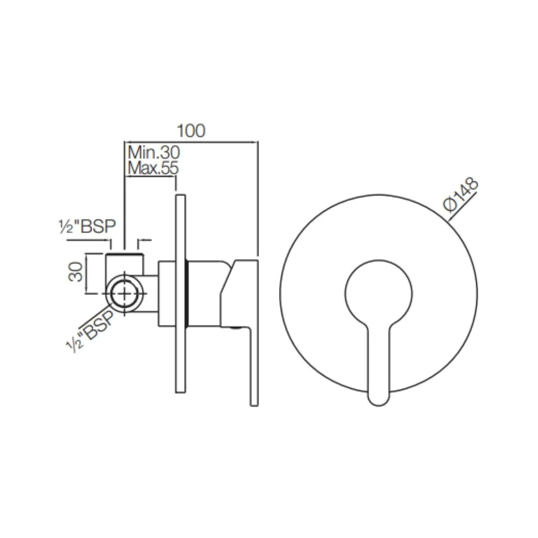 Jaquar 1 Way Diverter Fusion FUS-CHR-29139 Normal Flow - Chrome Finish