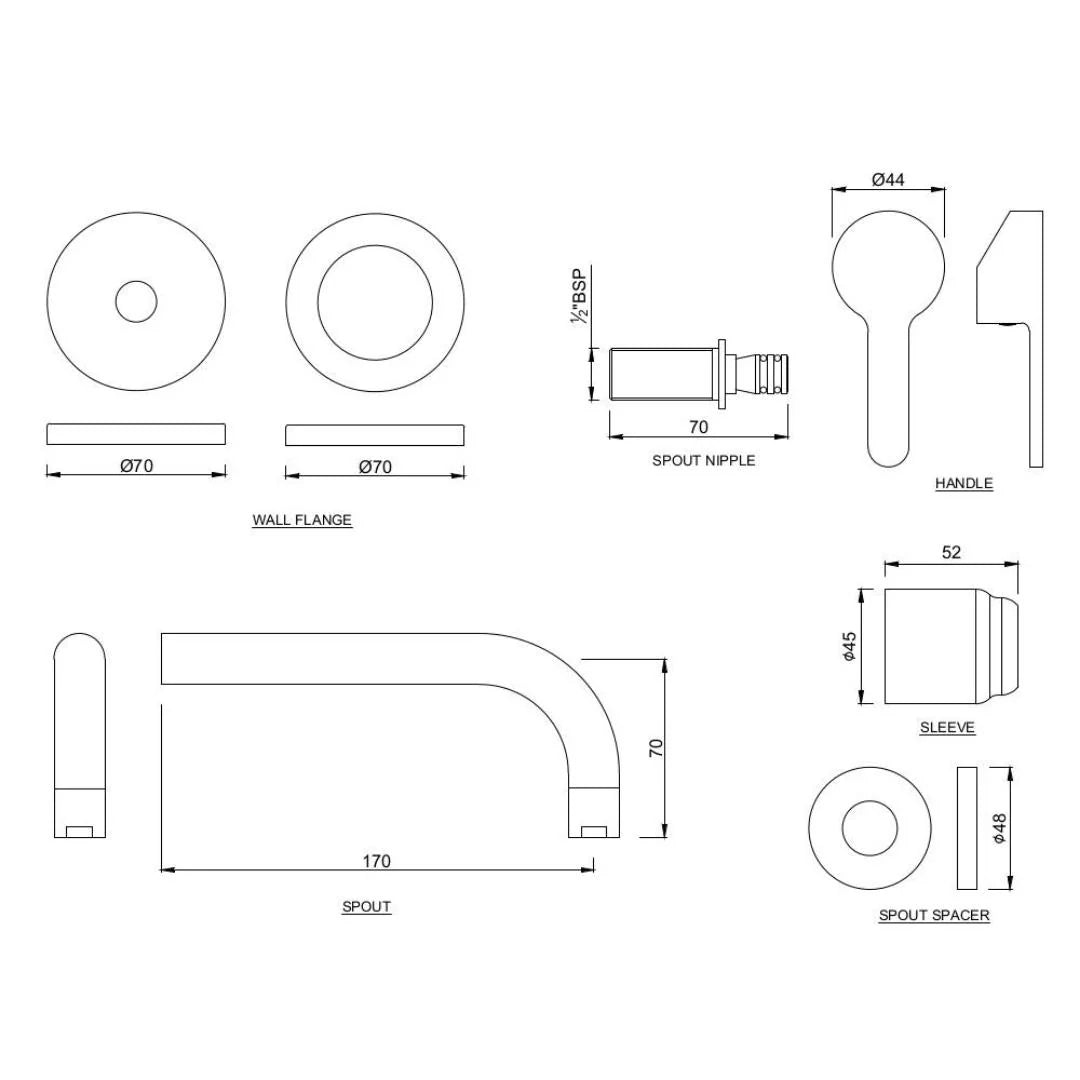 Jaquar Wall Mounted Basin Mixer Fusion FUS-CHR-29231NK - Chrome