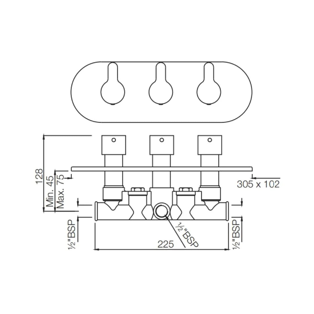 Jaquar 4 Way Diverter Fusion FUS-CHR-29427 Normal Flow - Chrome Finish