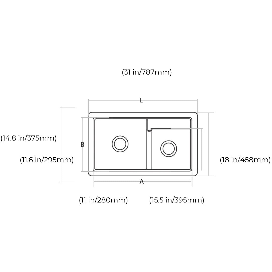 Hindware Quartz Sink Garnet GARNET 31 X 18 X 8.3 ( 31 x 18 inches ) - Eros