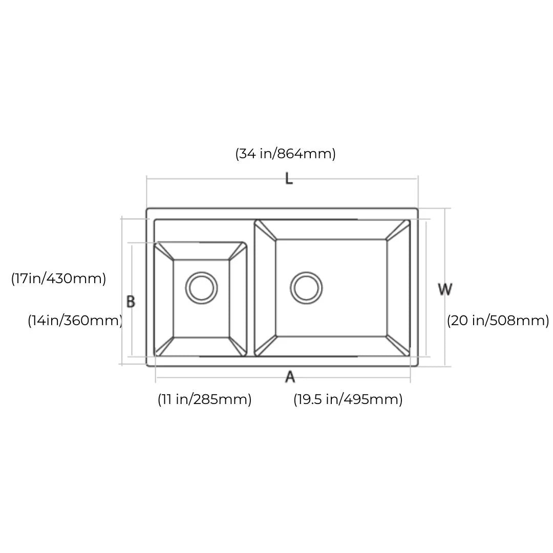 Hindware Quartz Sink Garnet GARNET 34 X 20 X 8 ( 34 x 20 inches ) - Mars