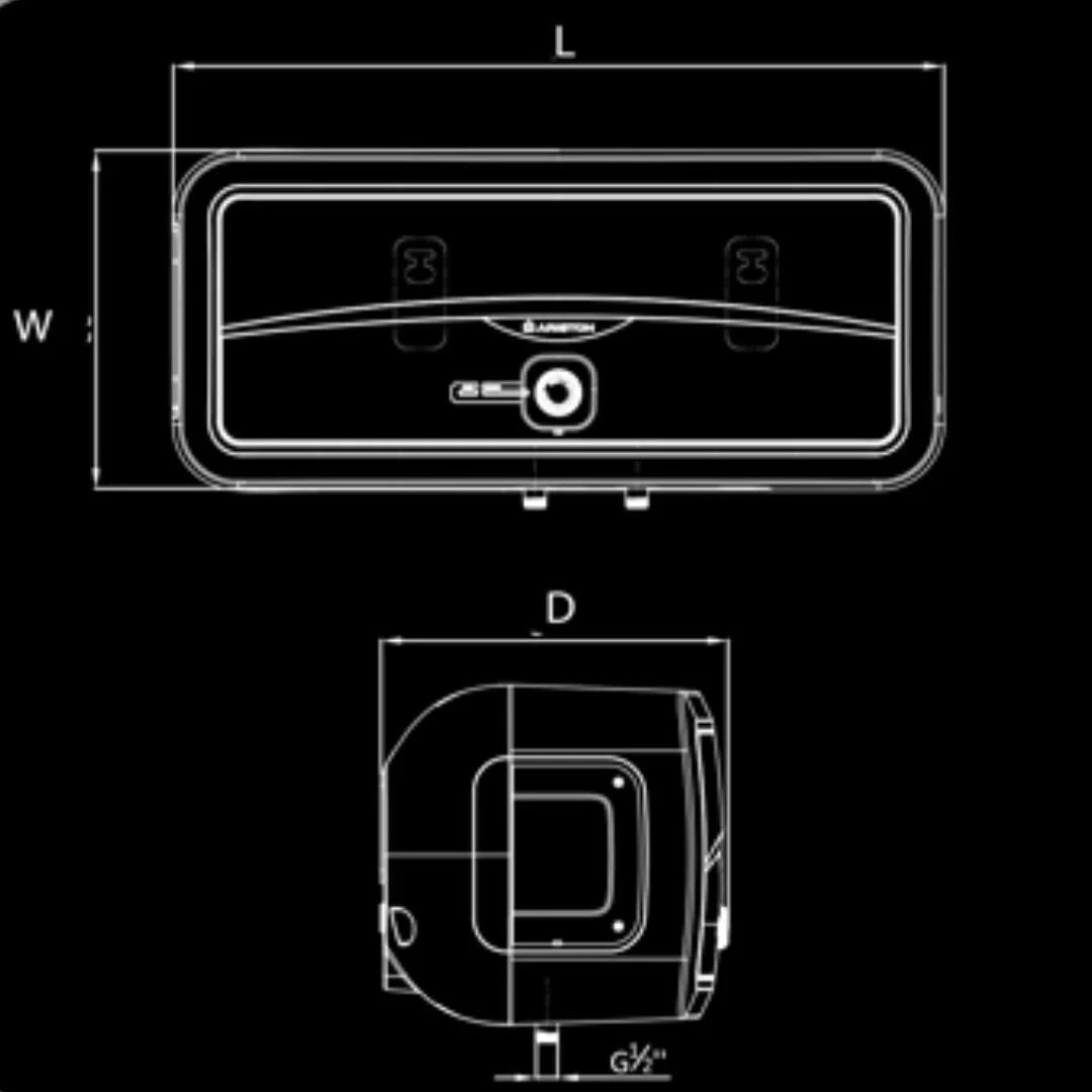 Racold Electric Wall Mounting Horizontal 20 Ltr Storage Water Heater ANDRIS SLIM 20 in White finish