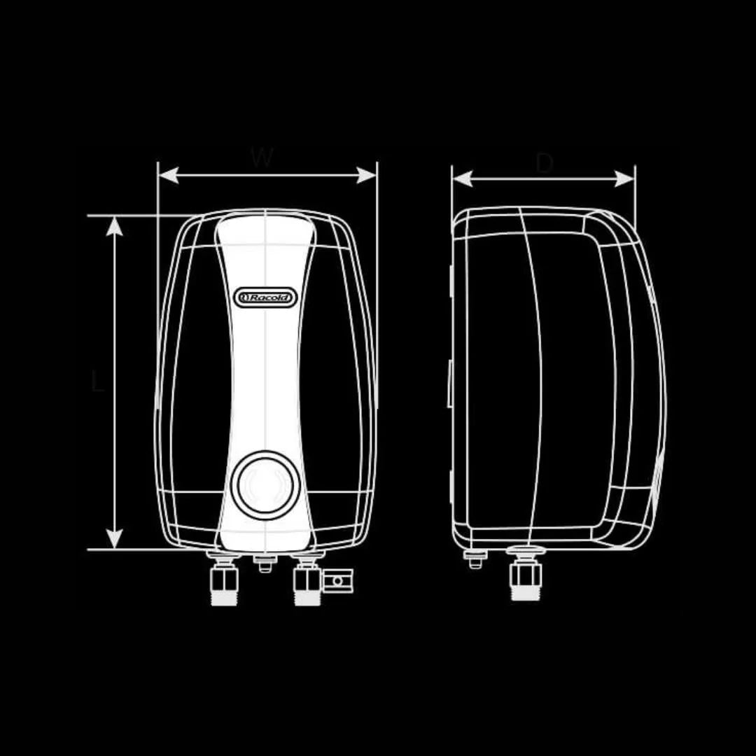 Racold Electric Wall Mounting Vertical 3 Ltr Instant Water Heater PRONTO NEO DURONOX 3 in White finish