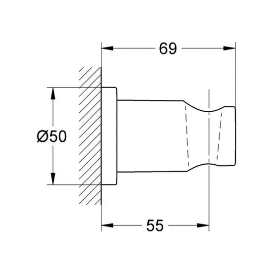 GROHE SHOWER FITTING WALL BRACKET 22117KF0 - PHANTOM BLACK