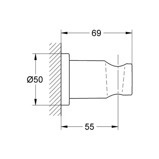 GROHE SHOWER FITTING WALL BRACKET 27074GLC - COOL SUNRISE