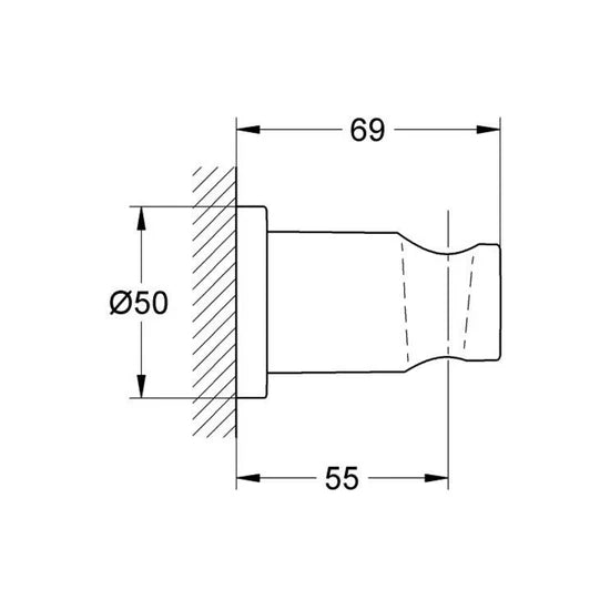 GROHE SHOWER FITTING WALL BRACKET 27074ALC - BRUSHED HARD GRAPHITE
