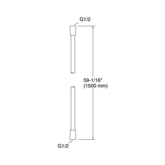 KOHLER SHOWER FITTING FLEXIBLE HOSE 11628IN-BL - BLACK MATT