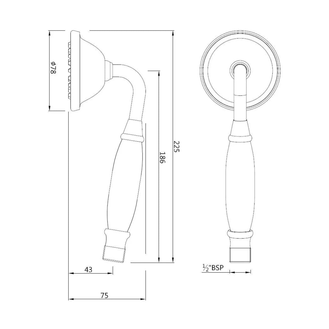 Jaquar Single Flow Hand Shower HSH-GLD-9537N - Full Gold