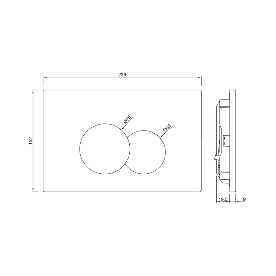 Jaquar Flush Plate Opal JCP-BLM-152415 - Black Matt