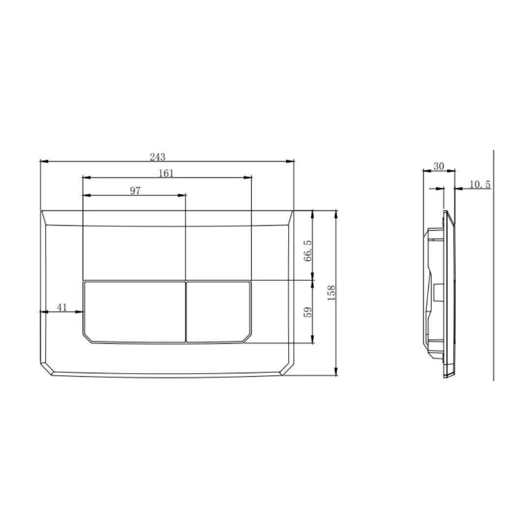 Jaquar Flush Plate Continental Prime JCP-CHR-2415 - Chrome