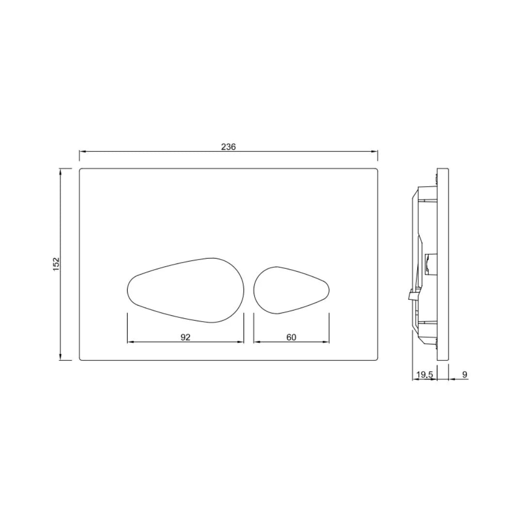Jaquar Flush Plate Vignette Prime JCP-CHR-812415 - Chrome