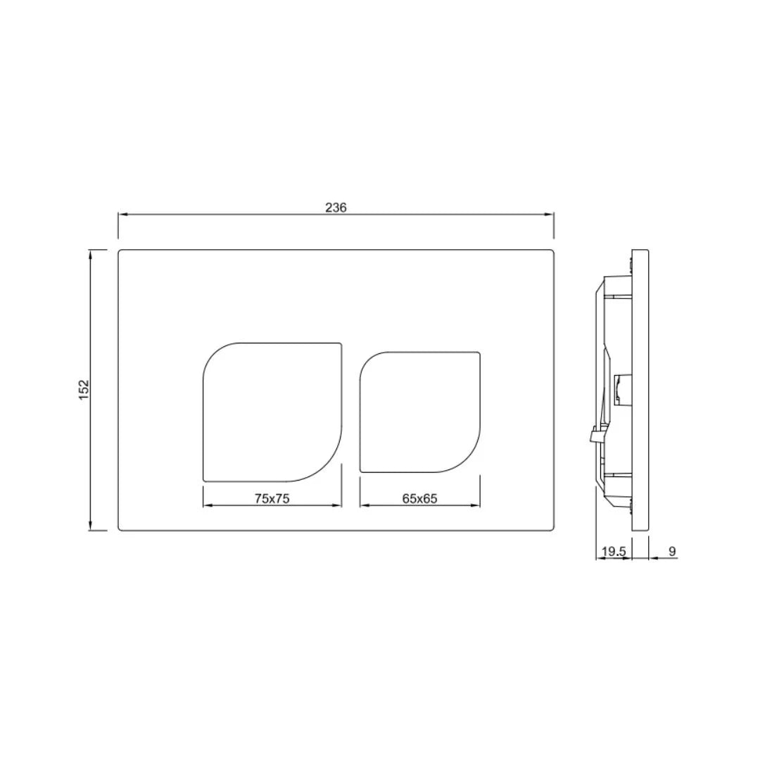 Jaquar Flush Plate Alive JCP-GRF-852415 - Graphite