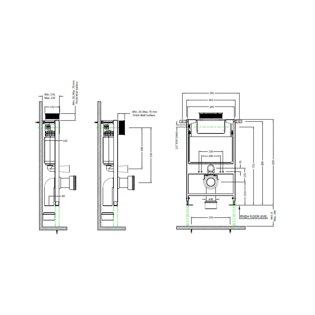 Jaquar Concealed Floor Mounted Cistern Full Frame JCS-WHT-2431FS - White