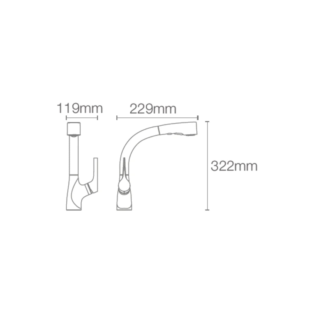 Kohler Table Mounted Pull-Down Kitchen Sink Mixer Elate K-13963T-C4-CP with Extractable Hand Shower Spout in Chrome Finish