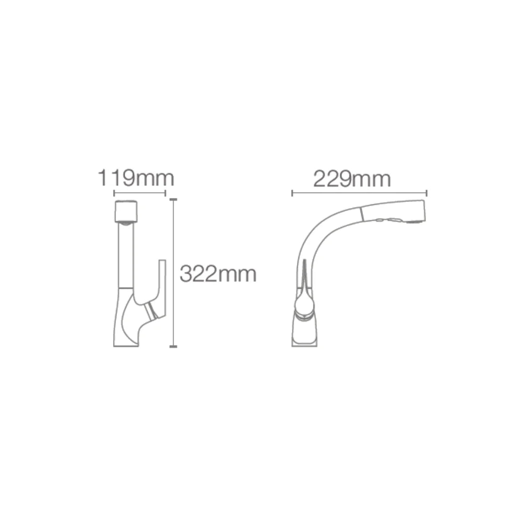 Kohler Table Mounted Pull-Down Kitchen Sink Mixer Elate K-13963T-C4-VS with Extractable Hand Shower Spout in Vibrant Stainless Finish