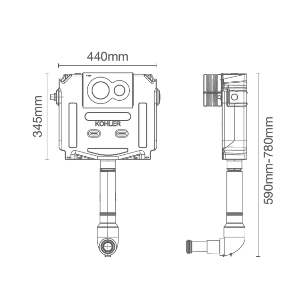 Kohler Instaflush Concealed Wall Mounted Cistern Without Frame K-26351IN-P-NA - White