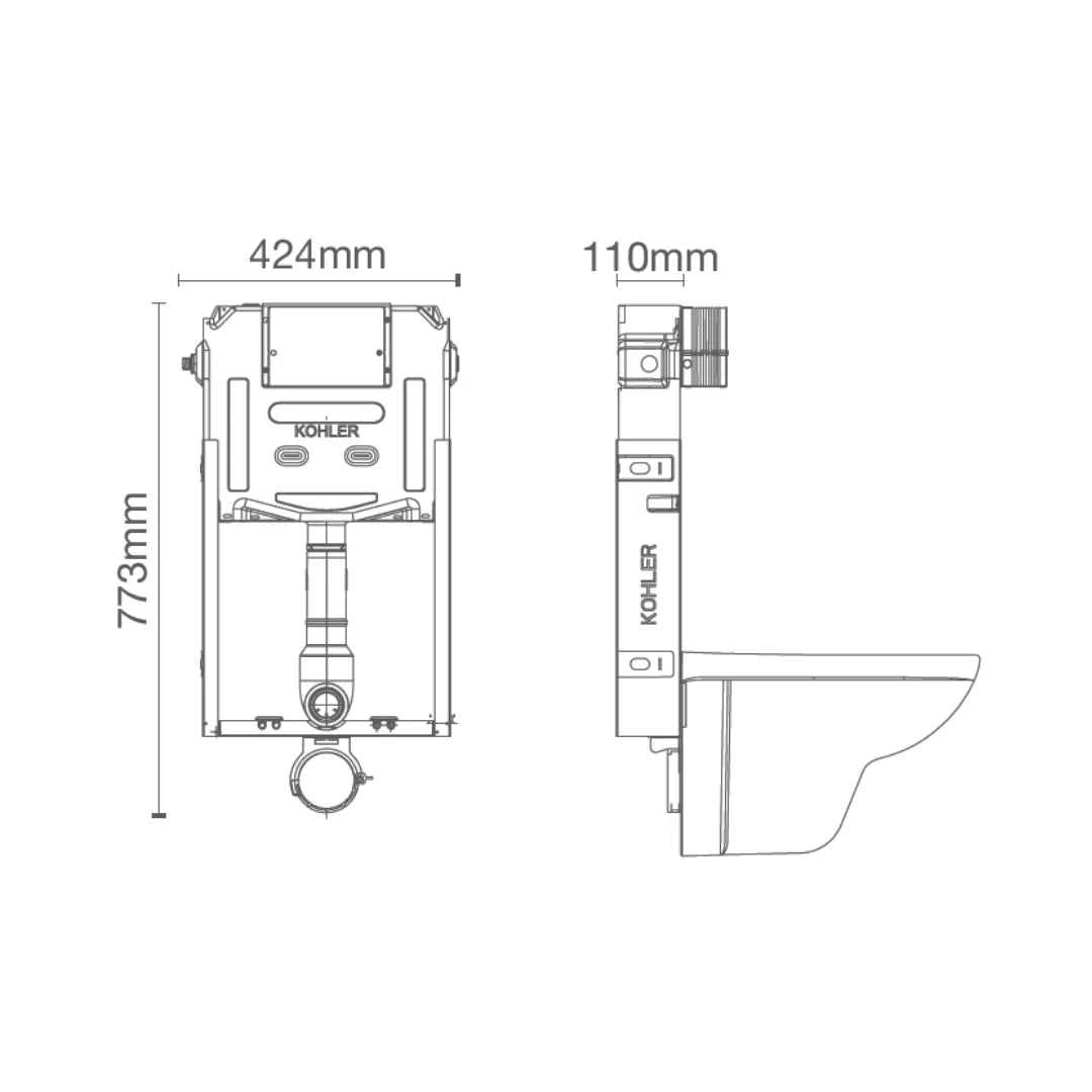 Kohler Instafit Nxt Gen Concealed Wall Mounted Cistern Half Frame K-26352IN-P-NA - White