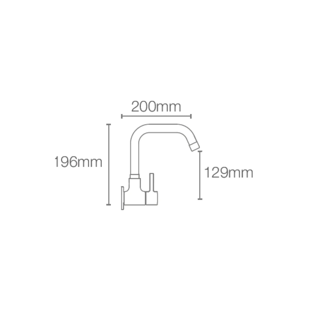 Kohler Wall Mounted Regular Kitchen Sink Tap Cuff K-37314IN-4-CP with Swinging Spout in Chrome Finish