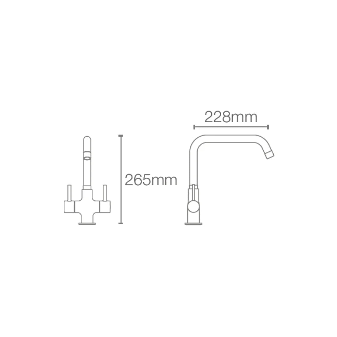 Kohler Table Mounted Regular Kitchen Sink Mixer Cuff K-37316IN-4-CP with Swinging Spout in Chrome Finish