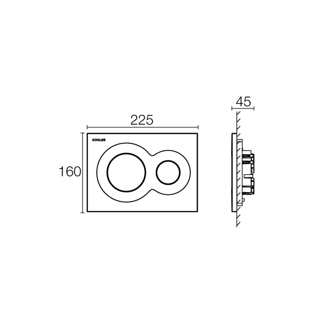 Kohler Flush Plate Lynk K-75890IN-M-CP - Chrome