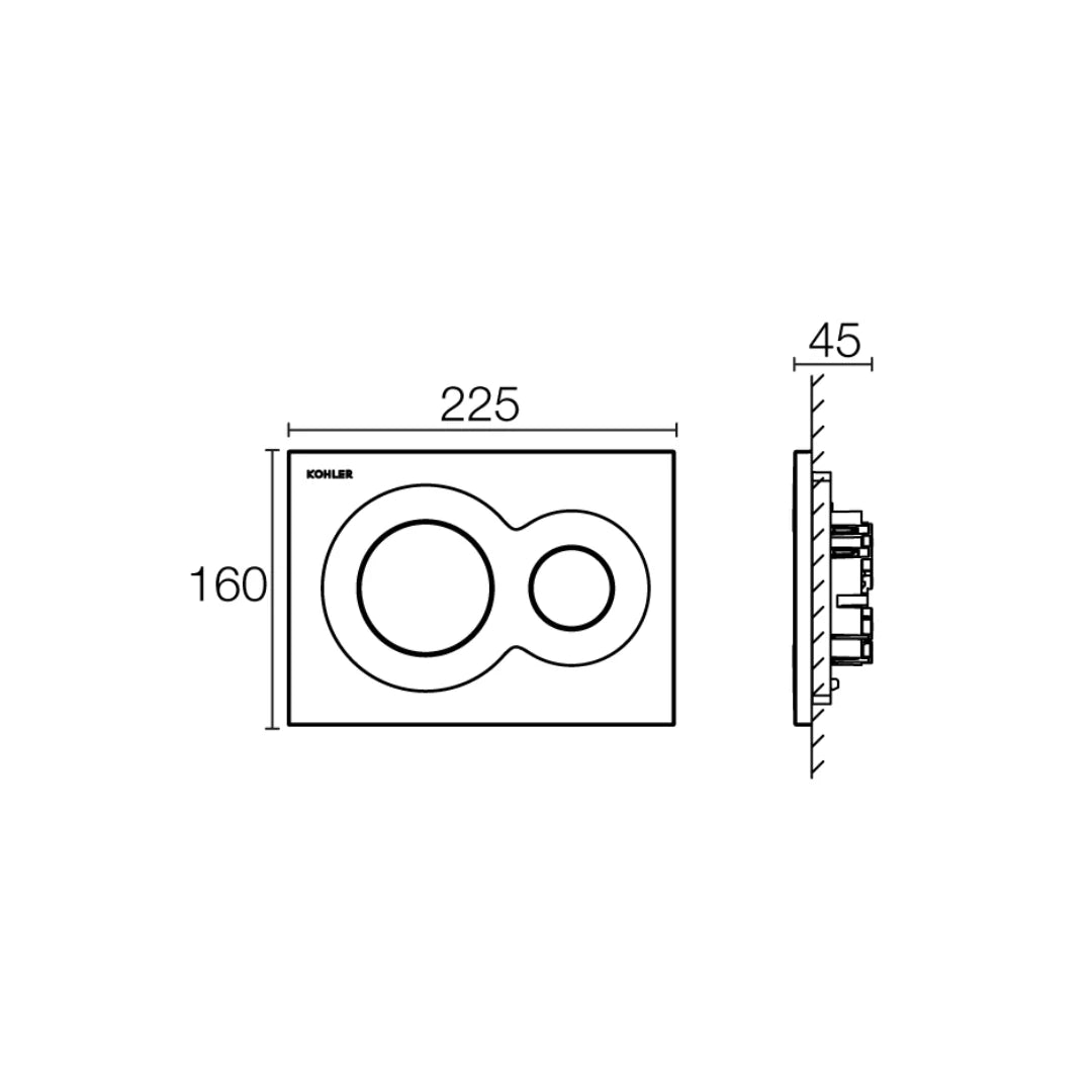 Kohler Flush Plate Lynk K-75890IN-P-BL - Black Matt