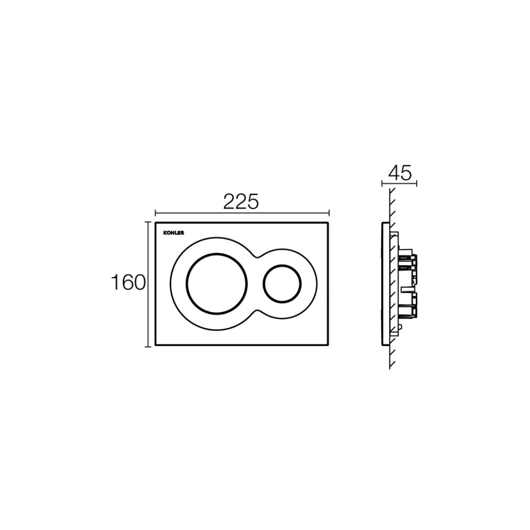 Kohler Flush Plate Lynk K-75890IN-P-CP - Chrome