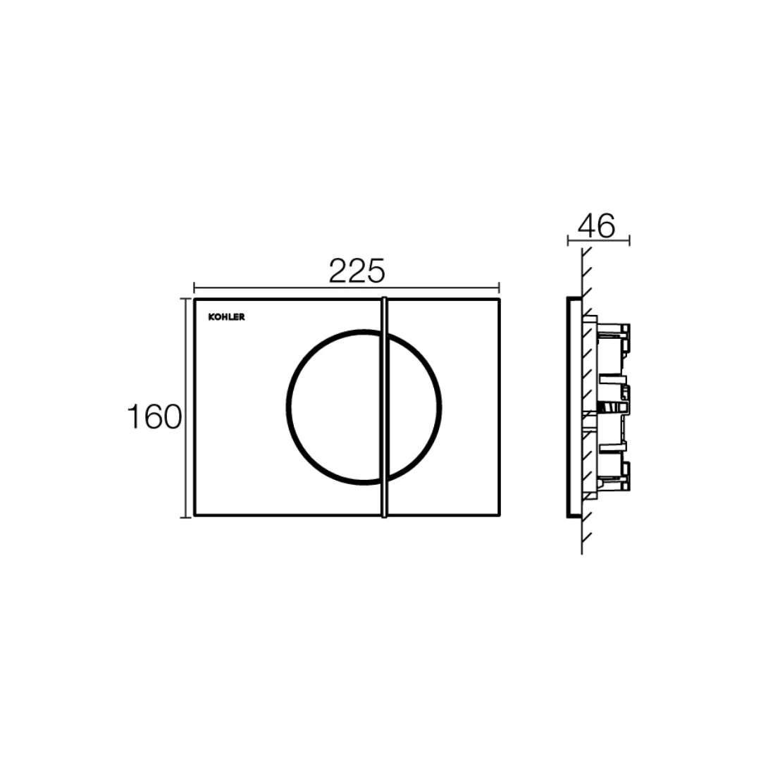 Kohler Flush Plate Note K-75891IN-M-CP - Chrome