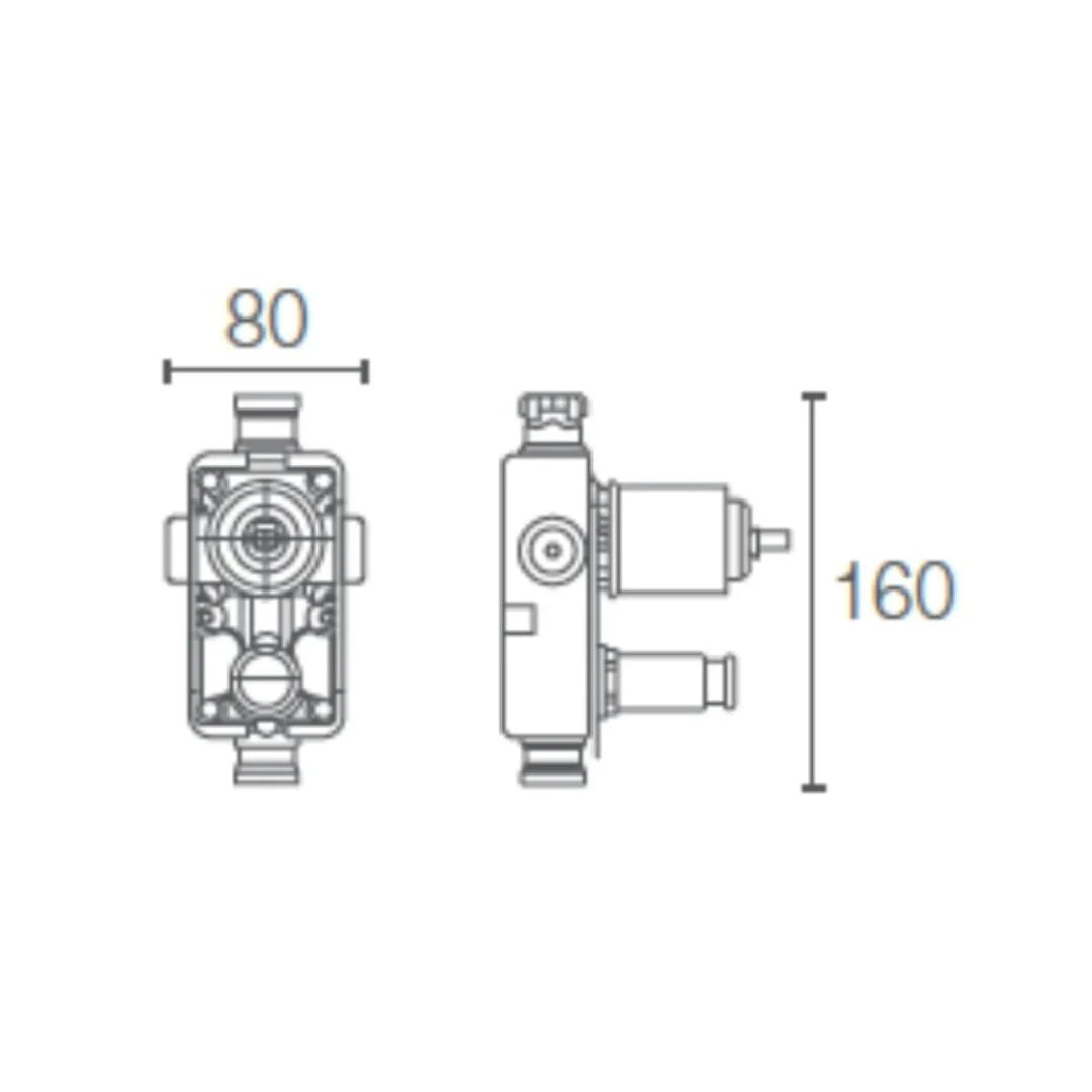 Kohler 2 Way Diverter Valve Aqua Turbo 235 882IN-CP - Chrome