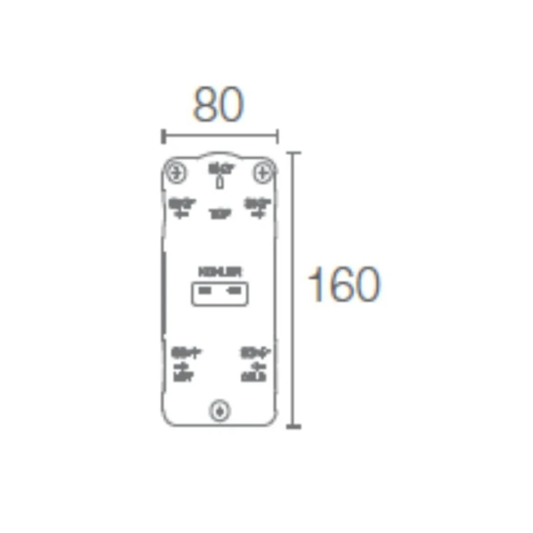 Kohler 3 Way Diverter Valve Aqua Turbo 360 99924IN-BL - Black Matt