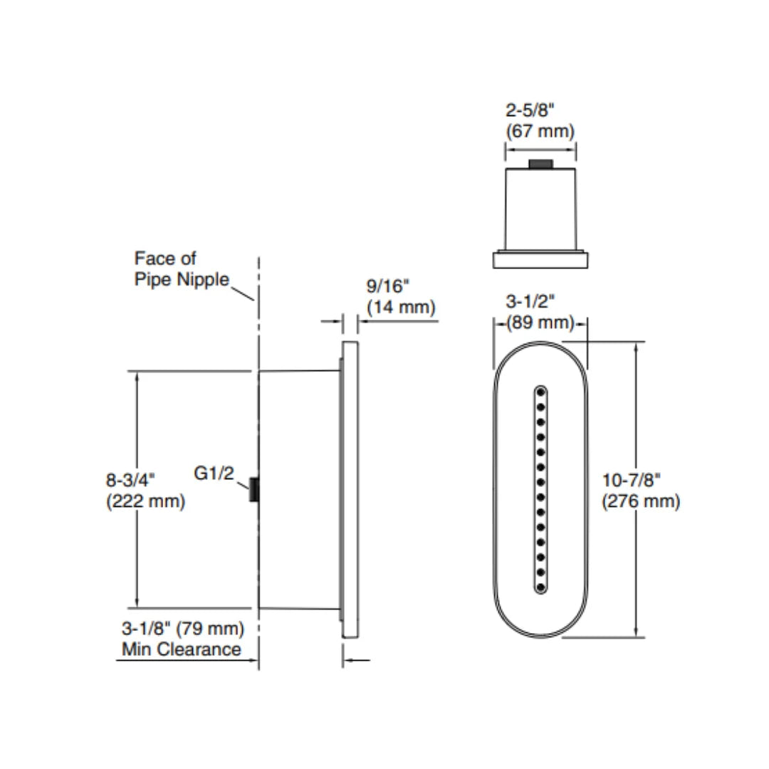 Kohler Single Flow Body Shower Statement 26300IN-RGD - Rose Gold