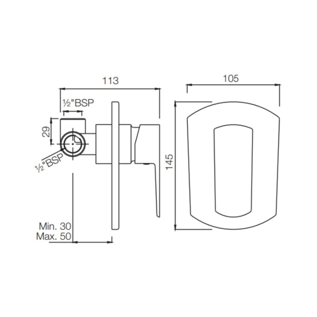 Jaquar 1 Way Diverter Kubix Prime KUP-ABR-35227KPM Normal Flow - Antique Bronze Finish