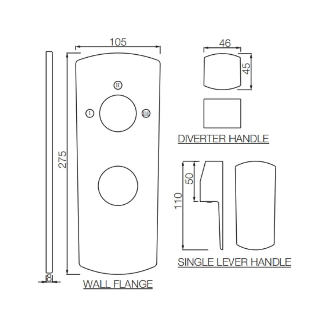 Jaquar 3 Way Diverter Kubix Prime KUP-ABR-35783NKPM Normal Flow - Antique Bronze Finish