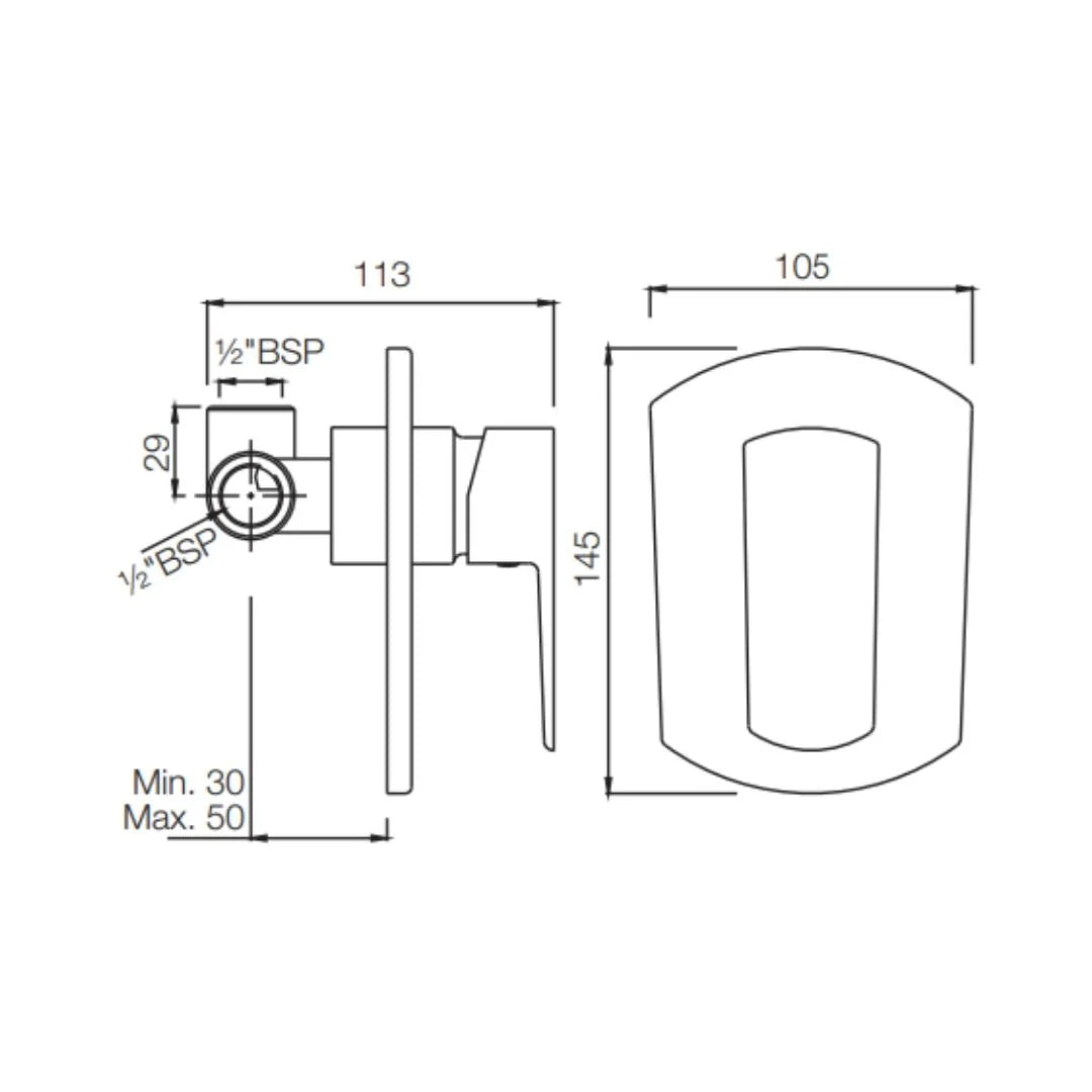 Jaquar 1 Way Diverter Kubix Prime KUP-ACR-35227KPM Normal Flow - Antique Copper Finish